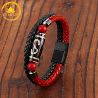 bracelet 3 yeux dzi en agate naturelle∣ Zenbienetre.com