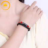 bracelet 3 yeux dzi en agate naturelle∣ Zenbienetre.com