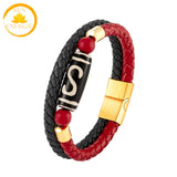 bracelet 3 yeux dzi en agate naturelle∣ Zenbienetre.com