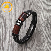 bracelet double plaque en œil de tigre porte-bonheur pour 
hommes∣ Zenbienetre.com