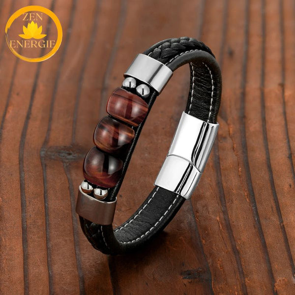 bracelet en œil de tigre pour hommes∣ Zenbienetre.com
