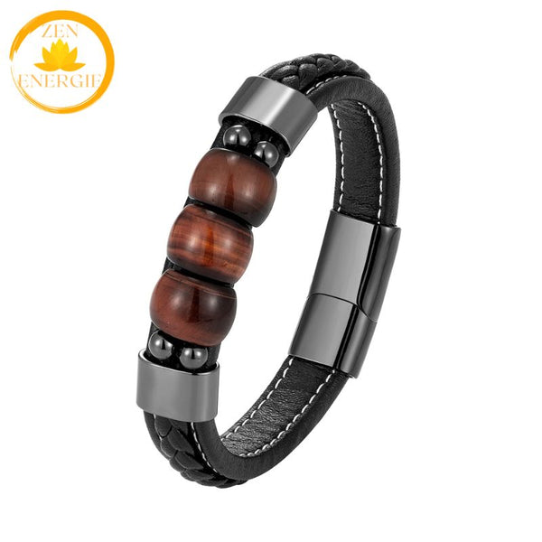 bracelet en œil de tigre pour hommes∣ Zenbienetre.com