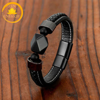 bracelet énergie spirituelle en améthyste naturelle et acier inoxydable∣ Zenbienetre.com