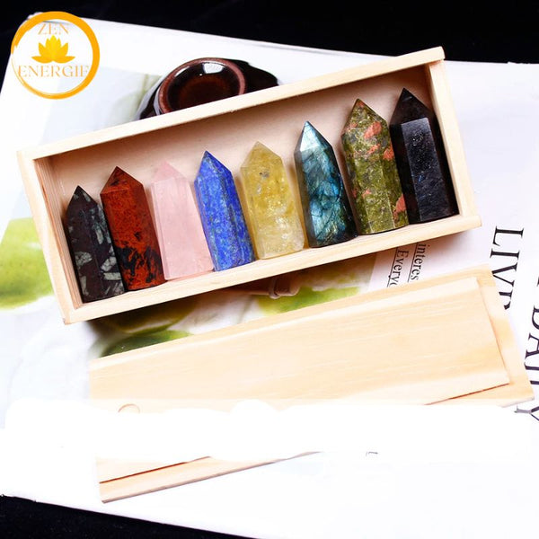 coffret de 6 baguettes de guérison en pierre naturelle∣ Zenbienetre.com