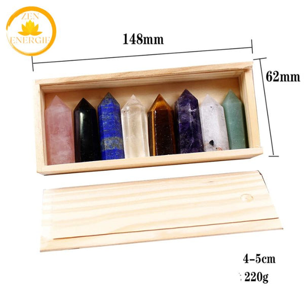coffret de 6 baguettes de guérison en pierre naturelle∣ Zenbienetre.com