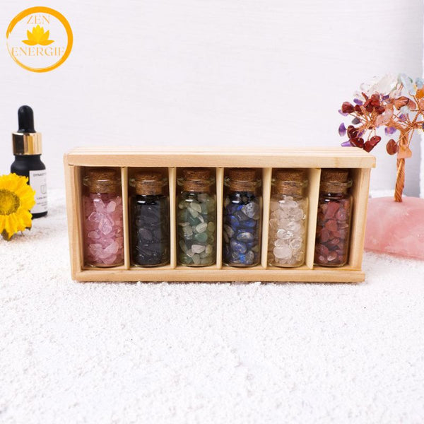 coffret de 6 bouteilles en cristal naturel∣ Zenbienetre.com
