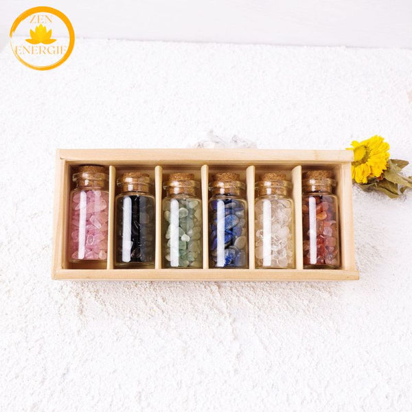 coffret de 6 bouteilles en cristal naturel∣ Zenbienetre.com