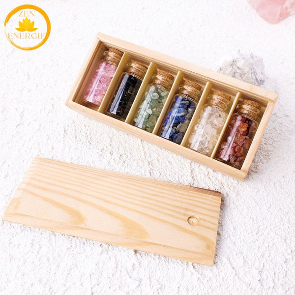 coffret de 6 bouteilles en cristal naturel∣ Zenbienetre.com