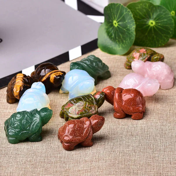 Tortues en pierre naturelle sculptée – Énergie positive et longévité ∣ Zenbienetre.com
