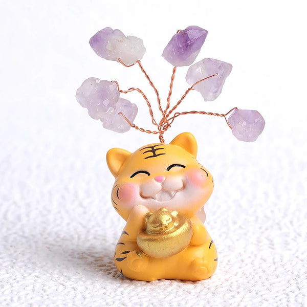 Figurine tigre améthyste naturelle 💝