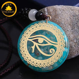 pendentif en orgone rond avec sept chakras∣ Zenbienetre.com
