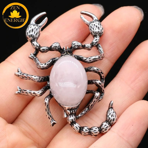pendentif scorpion en cristal de roche naturel∣ Zenbienetre.com