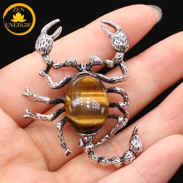 pendentif scorpion en cristal de roche naturel∣ Zenbienetre.com