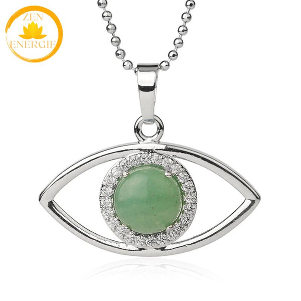 pendentif œil en cristal de roche naturel∣ Zenbienetre.com