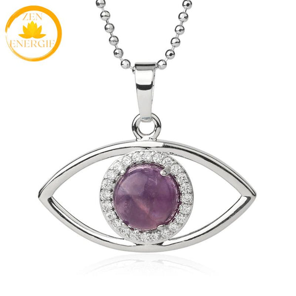 pendentif œil en cristal de roche naturel∣ Zenbienetre.com