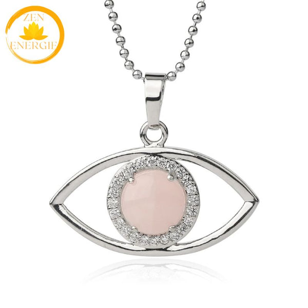 pendentif œil en cristal de roche naturel∣ Zenbienetre.com