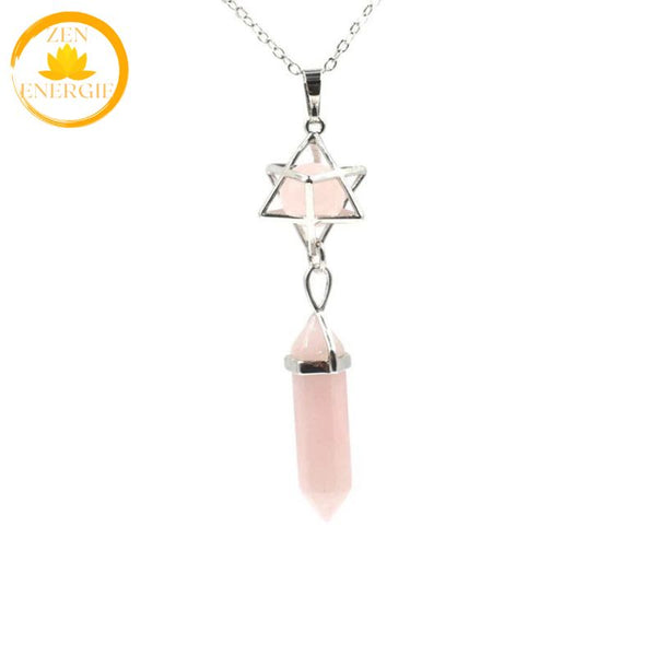 pendentif en cristal de roche à pointe naturelle∣ Zenbienetre.com