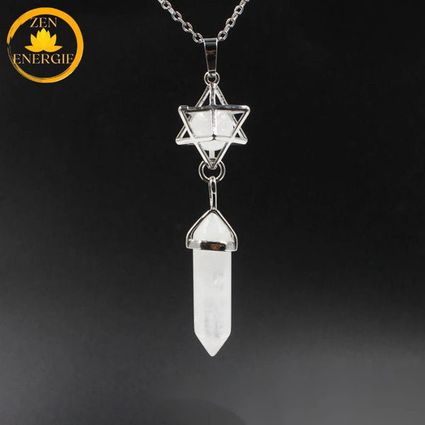 pendentif en cristal de roche à pointe naturelle∣ Zenbienetre.com