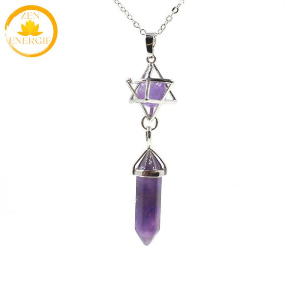 pendentif en cristal de roche à pointe naturelle∣ Zenbienetre.com