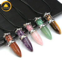 pendentif en pierre de cristal de roche∣ Zenbienetre.com