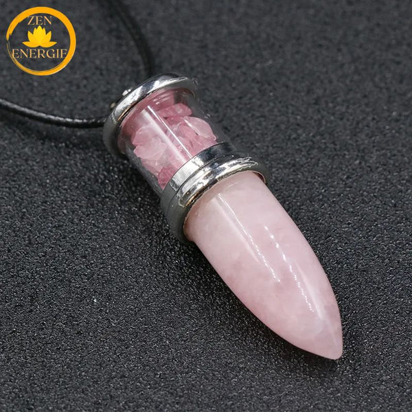 pendentif en pierre de cristal de roche∣ Zenbienetre.com