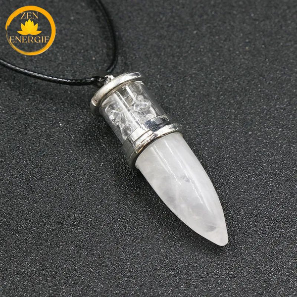 pendentif en pierre de cristal de roche∣ Zenbienetre.com