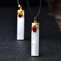 pendentif en pierre de sélénite naturelle∣ Zenbienetre.com