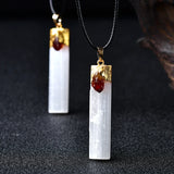 pendentif en pierre de sélénite naturelle∣ Zenbienetre.com