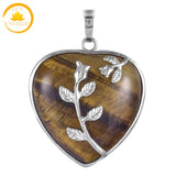 pendentifs cœur en cristal de roche naturelle∣ Zenbienetre.com