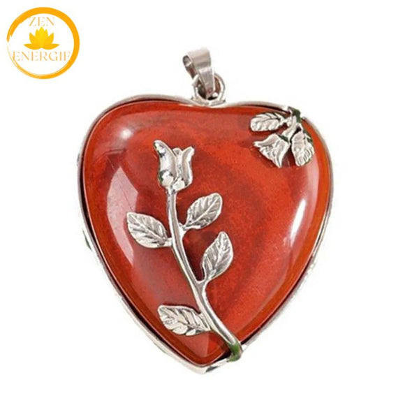 pendentifs cœur en cristal de roche naturelle∣ Zenbienetre.com