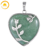 pendentifs cœur en cristal de roche naturelle∣ Zenbienetre.com