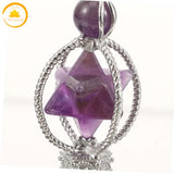 pendule hexagonal en cristal naturel∣ Zenbienetre.com