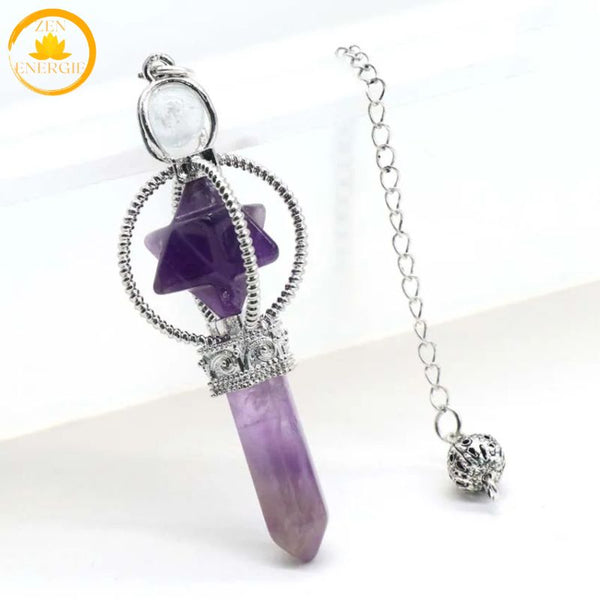 pendule hexagonal en cristal naturel∣ Zenbienetre.com
