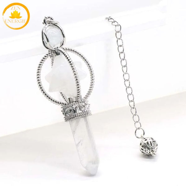 pendule hexagonal en cristal naturel∣ Zenbienetre.com