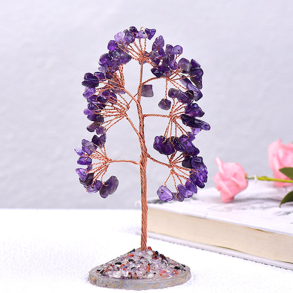 Arbre pierre naturel de cristal d'améthyste 💘