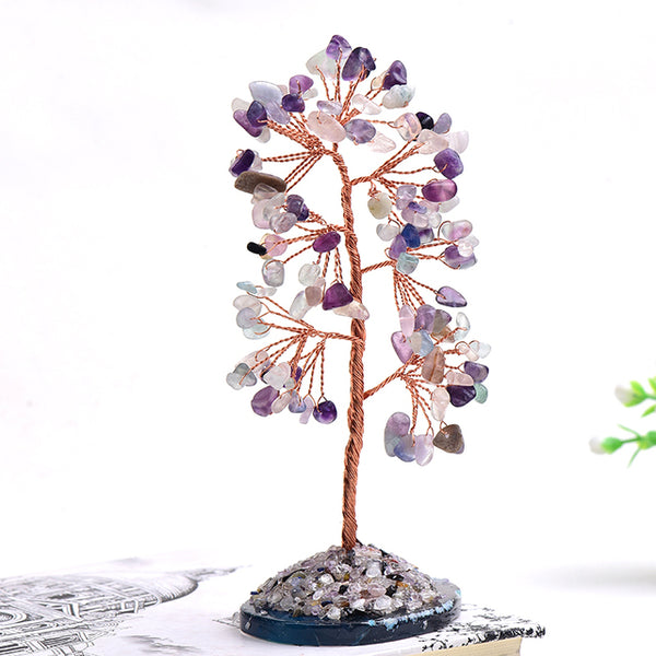 Arbre pierre naturel de cristal d'améthyste 💘